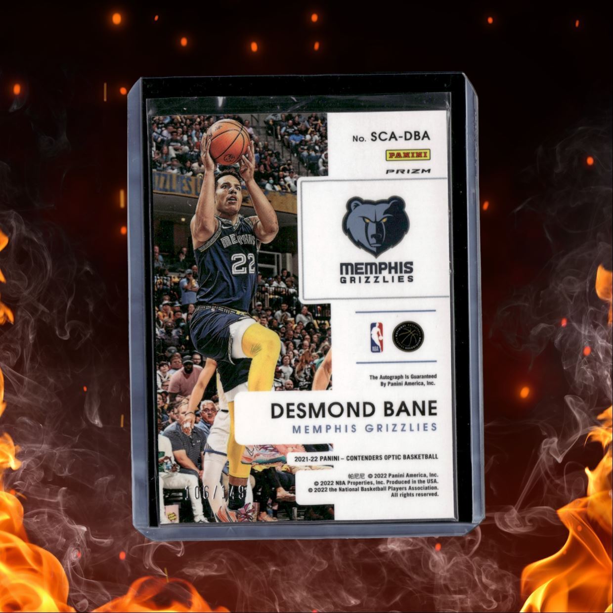2021-22 Contenders Optic Desmond Bane Sophomore Contenders Silver Prizm Auto