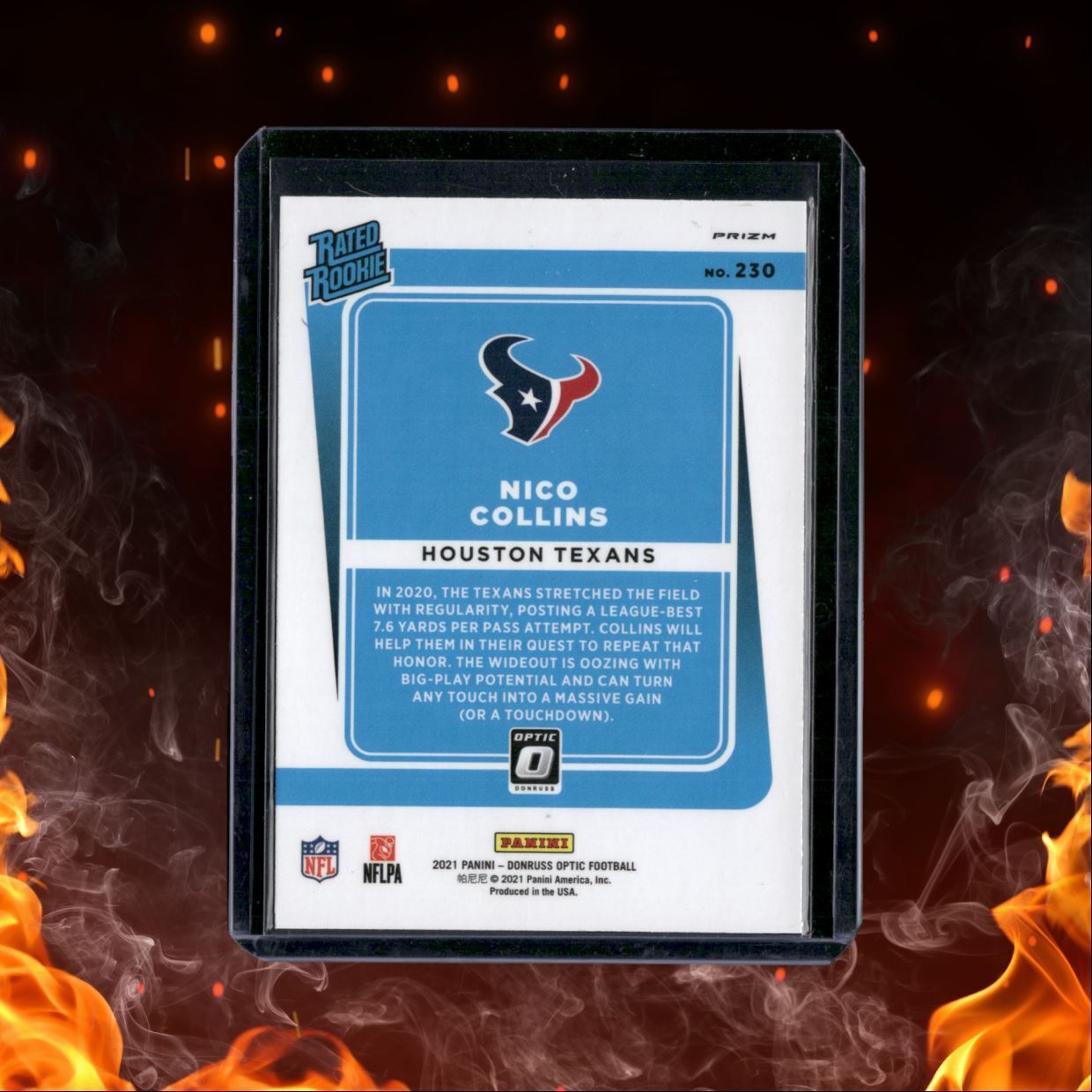 2021 Donruss Optic Nico Collins Blue Scope Prizm Rated Rookie #230