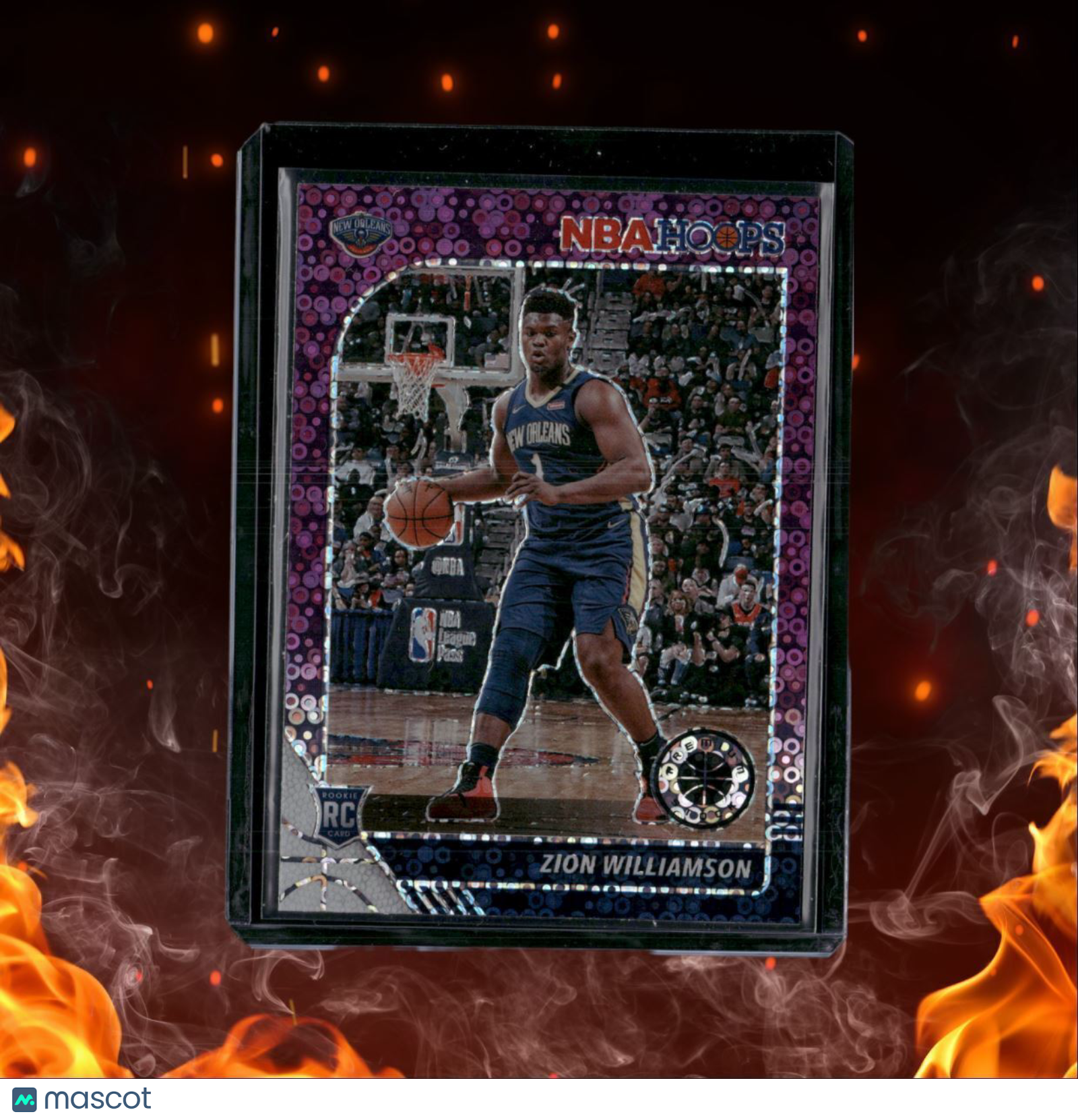 2019-20 Panini NBA Hoops Premium Stock Zion Williamson Purple Disco Prizm Rookie