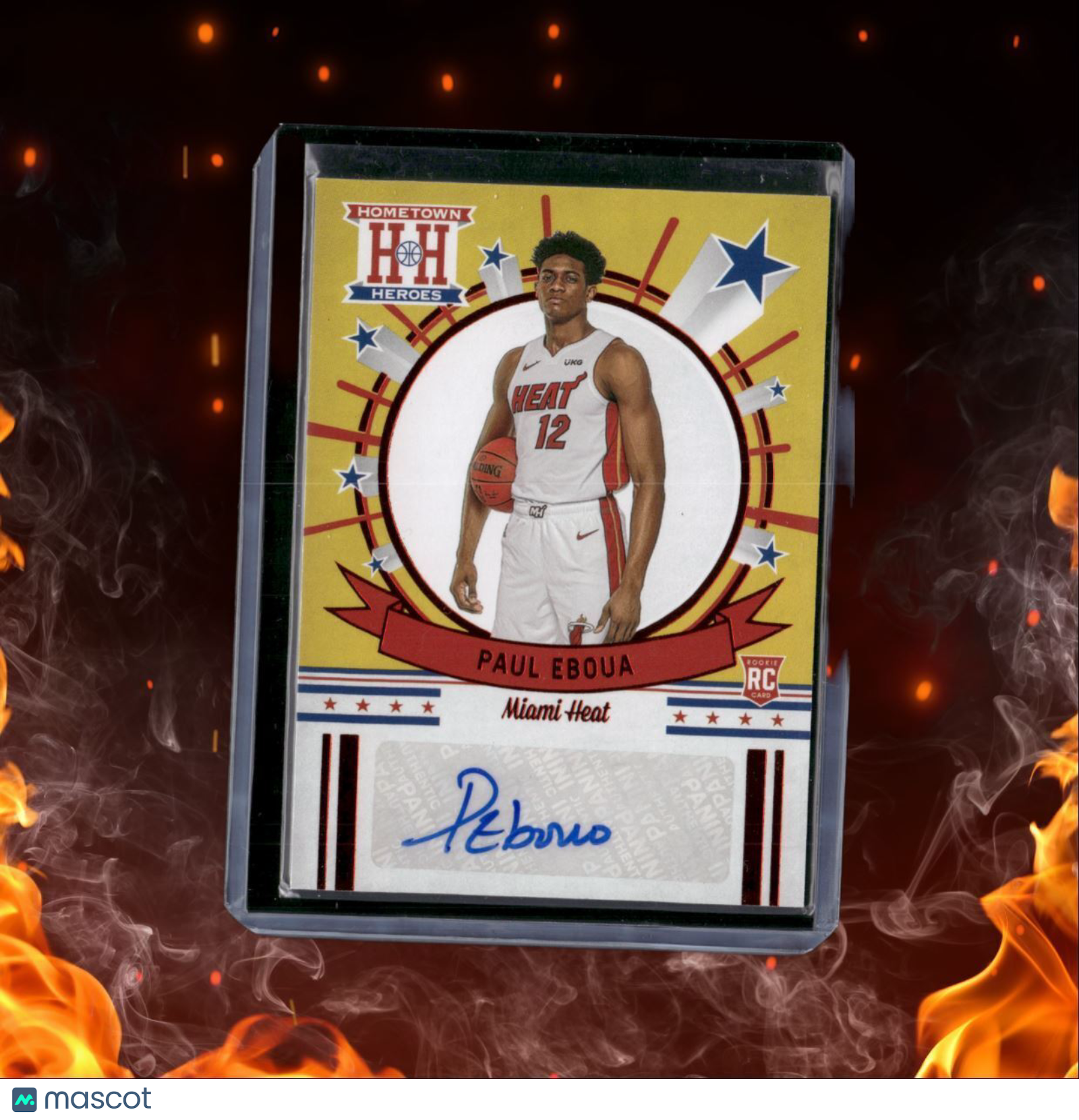 2020-21 Panini Chronicles Hometown Heroes Paul Eboua Red Rookie Auto #HH-PEB