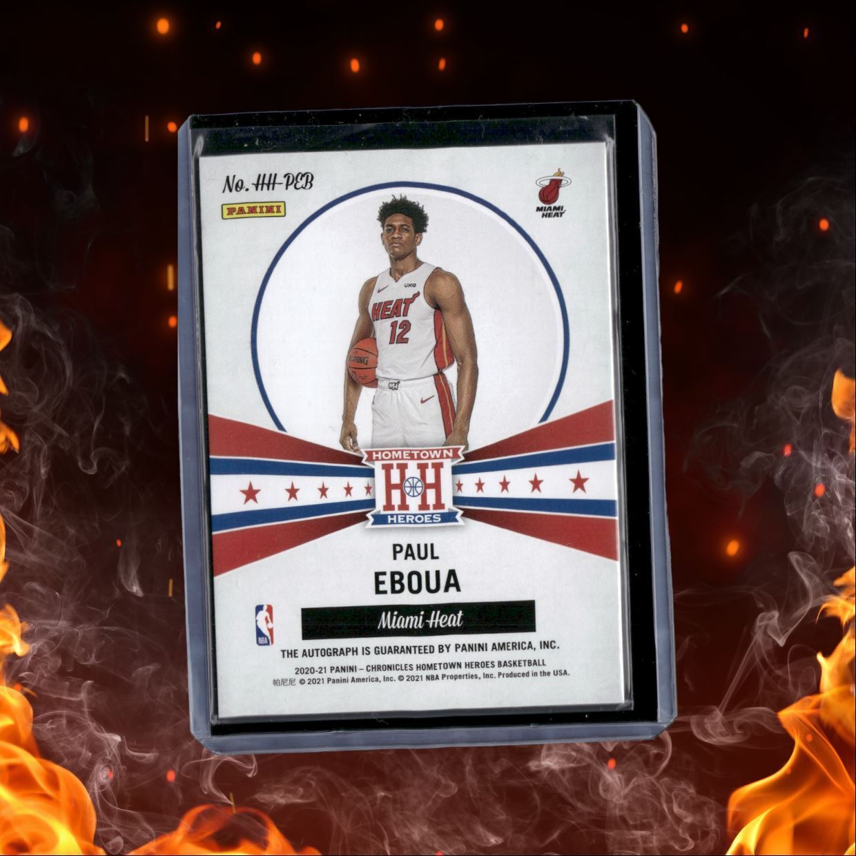 2020-21 Panini Chronicles Hometown Heroes Paul Eboua Red Rookie Auto #HH-PEB