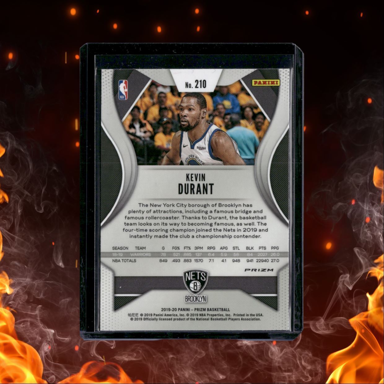2019-20 Panini Prizm Kevin Durant Hyper Prizm #210