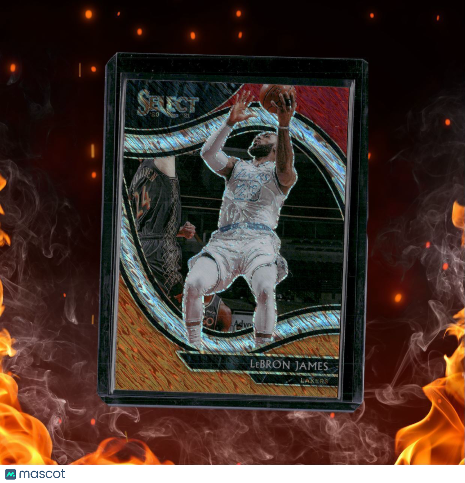 2020-21 Panini Select LeBron James Courtside Red / Orange Shimmer Prizm #223
