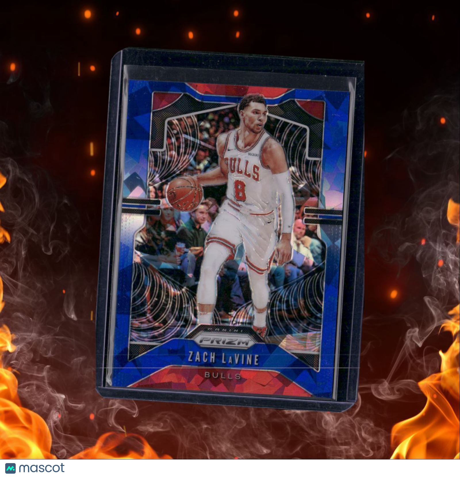 2019-20 Panini Prizm Zach LaVine Blue Cracked Ice 61/99 #61