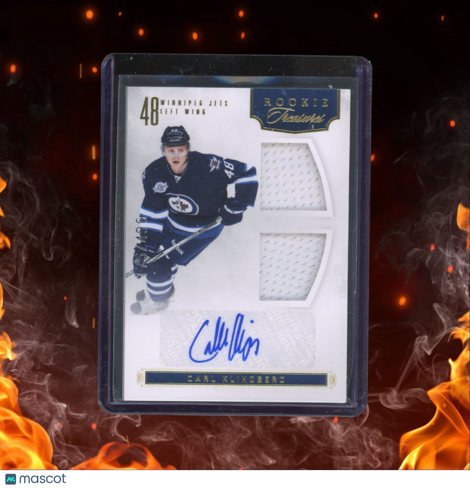2011-12 Panini Rookie Anthology Carl Klingberg Treasures Patches Rookie Auto