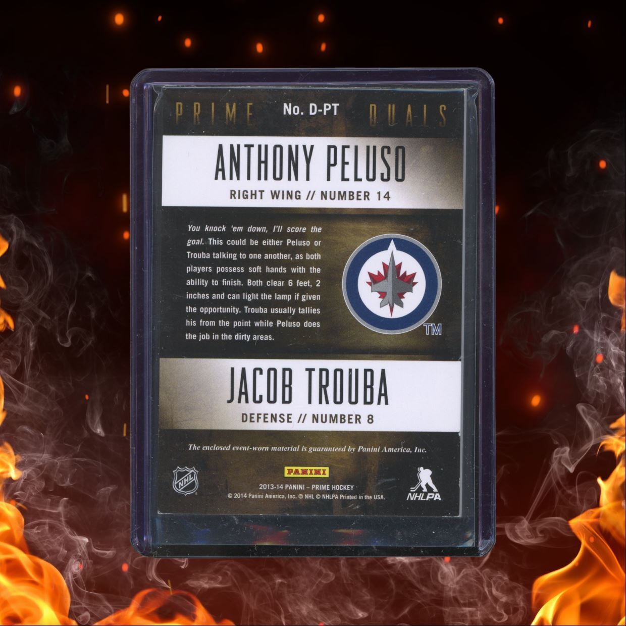 2013-14 Panini Prime Anthony Peluso / Jacob Trouba Duals Jersey 103/200 #D-PT
