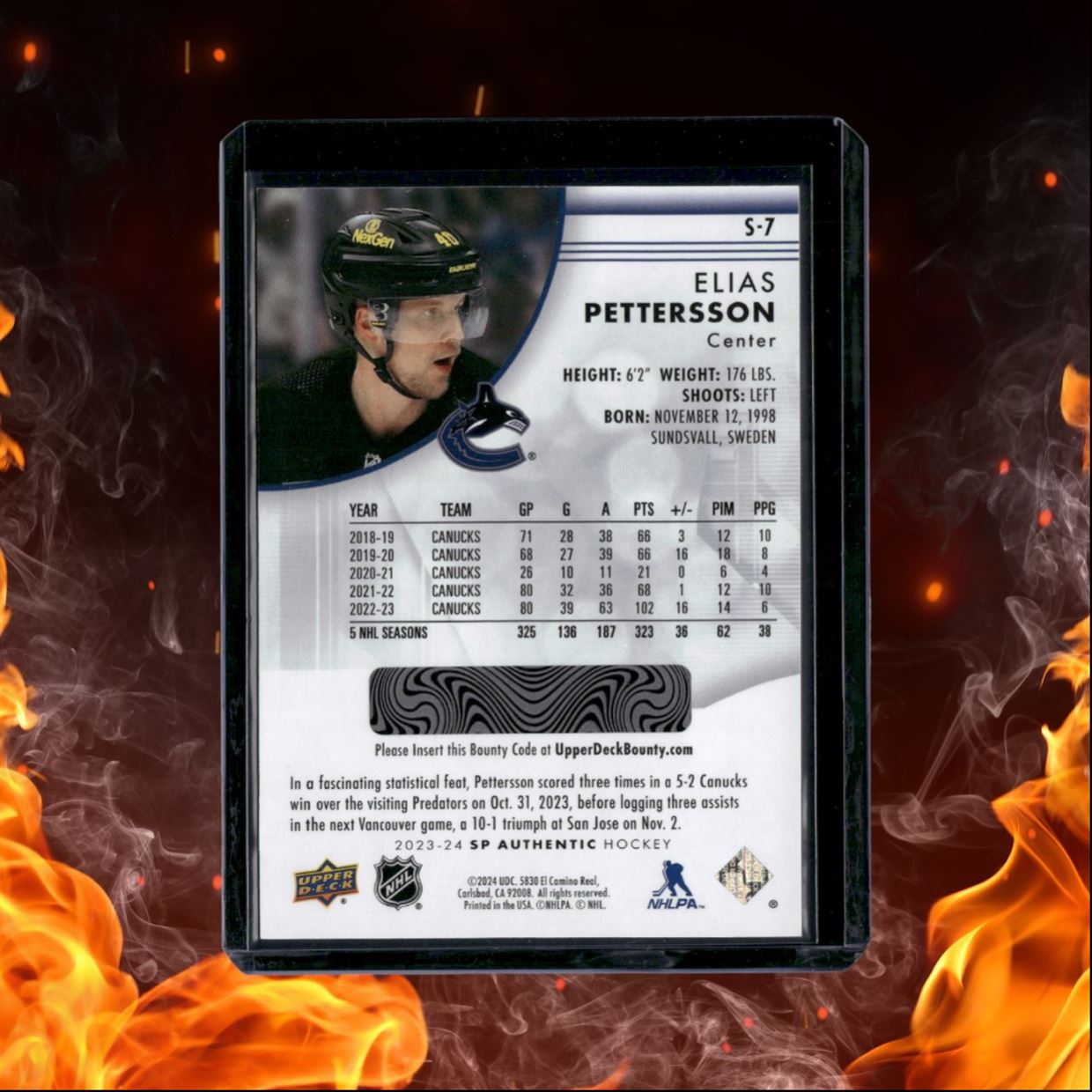 2023-24 SP Authentic Elias Pettersson Spectrum FX (B) #S-7