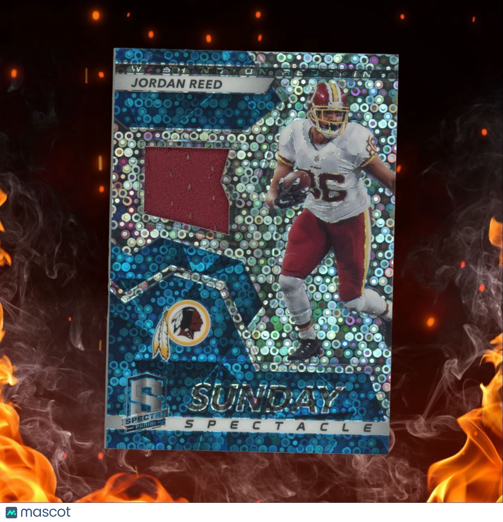 2017 Panini Spectra Jordan Reed Sunday Spectacle Neon Blue Jersey 20/99 #30