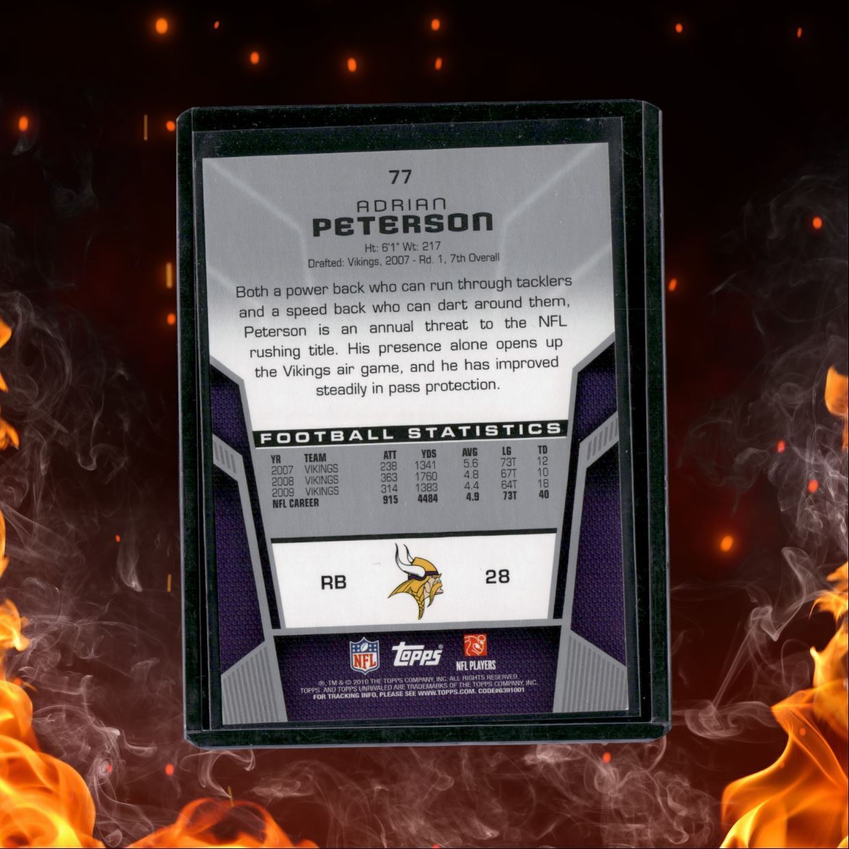 2010 Topps Unrivaled Adrian Peterson Black 29/99 #77
