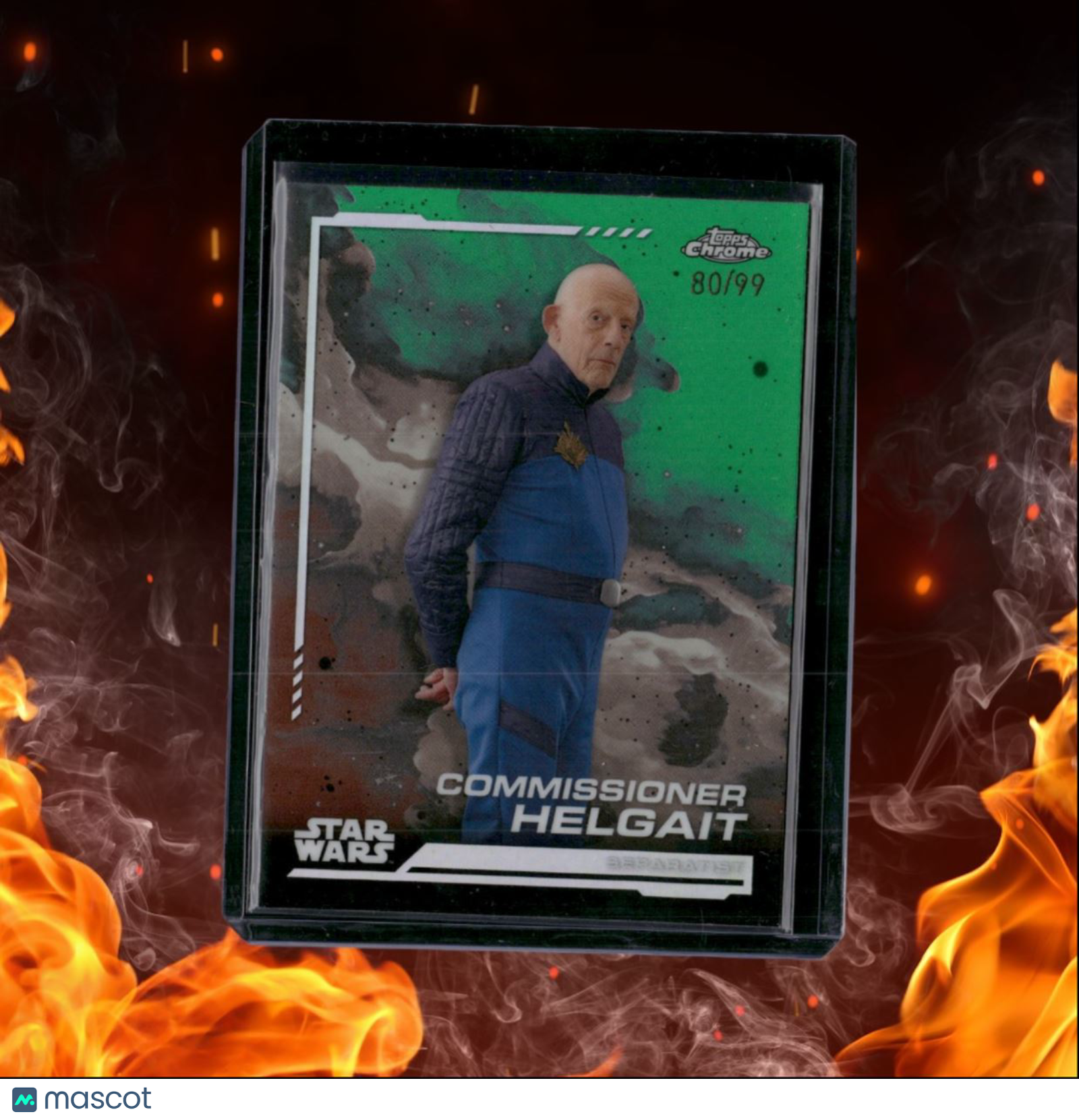 2024 Topps Chrome Star Wars Commissioner Helgait Kashyyyk Green Refractor 80/99