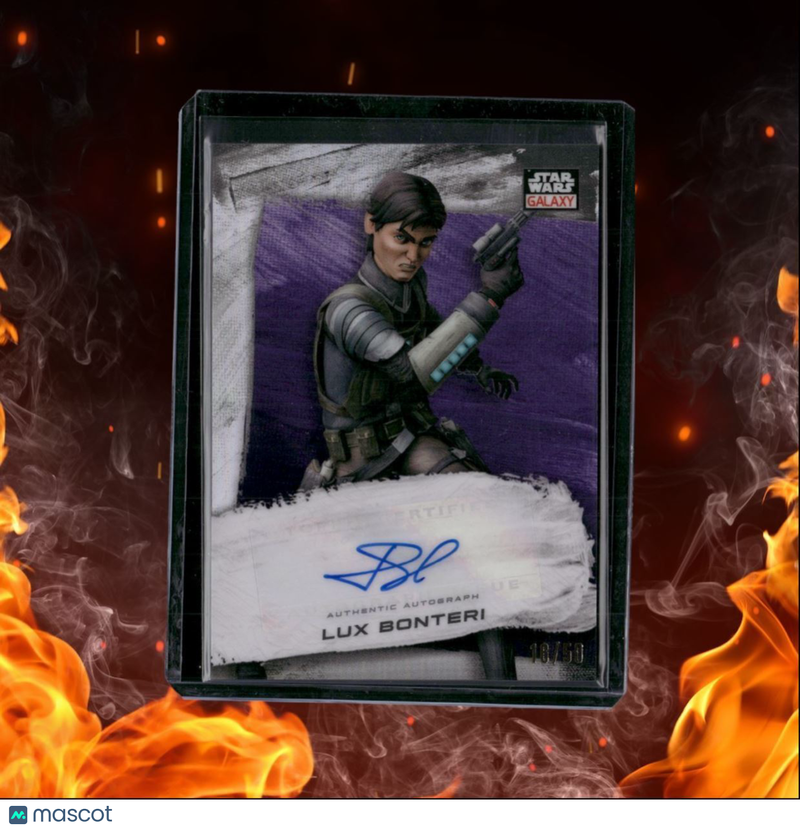 2022 Topps Star Wars Galaxy Lux Bonteri Galaxy Chrome Purple Refractor Auto