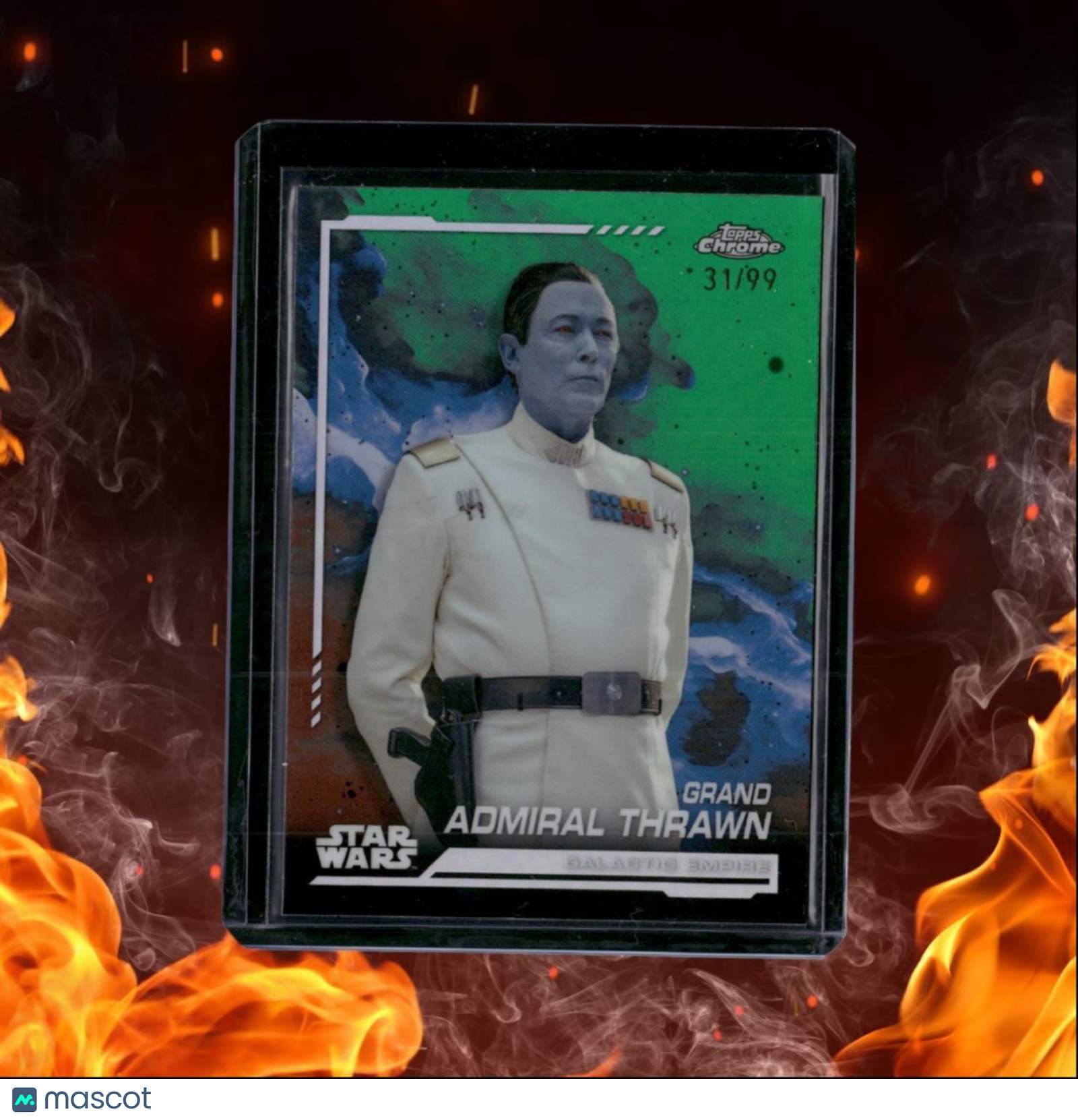 2024 Topps Chrome Star Wars Grand Admiral Thrawn Kashyyyk Green Refractor 31/99