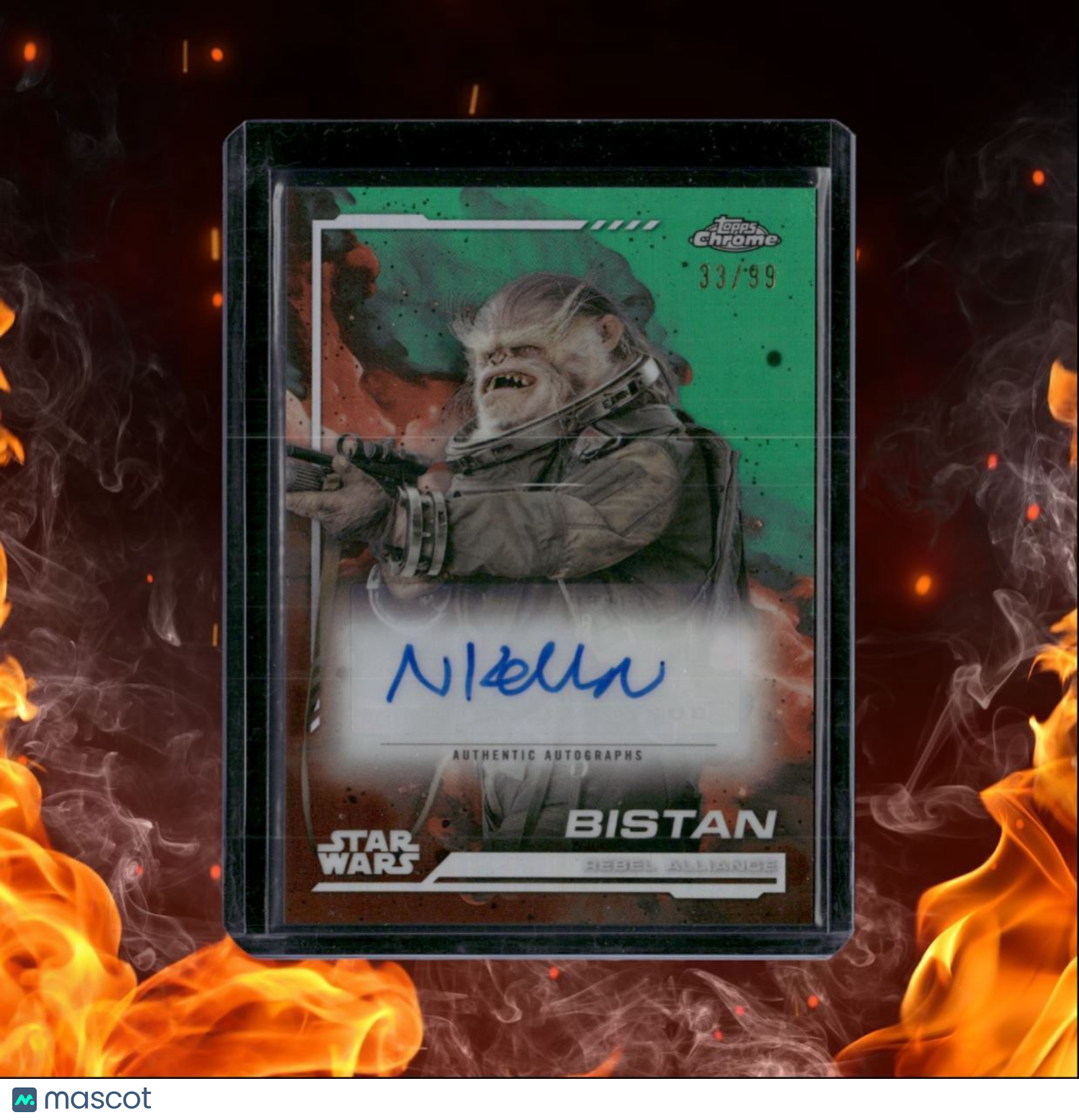 2024 Topps Chrome Star Wars Bistan Kashyyyk Green Refractor Auto 33/99 #AU-KL
