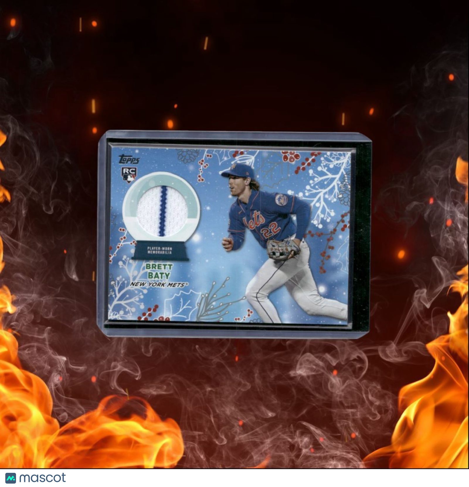 2023 Topps Holiday Mega Brett Baty Jersey Relic 2 Color Rookie #RC-BB