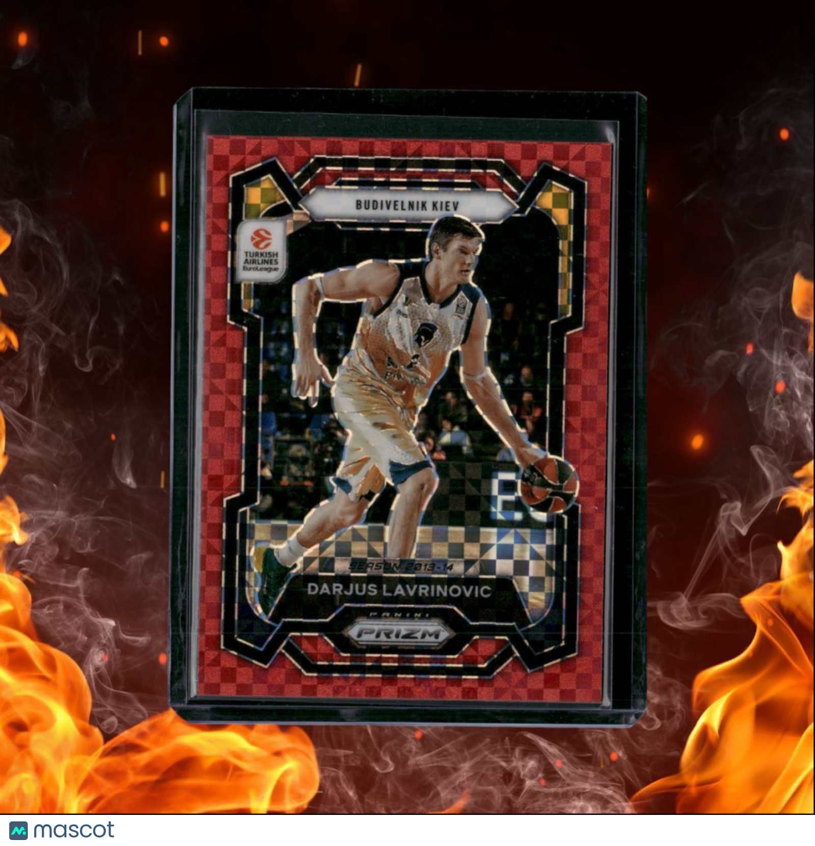 2023-24 Panini Prizm Euroleague Darjus Lavrinovic Orange Checkboard Prizm 17/75