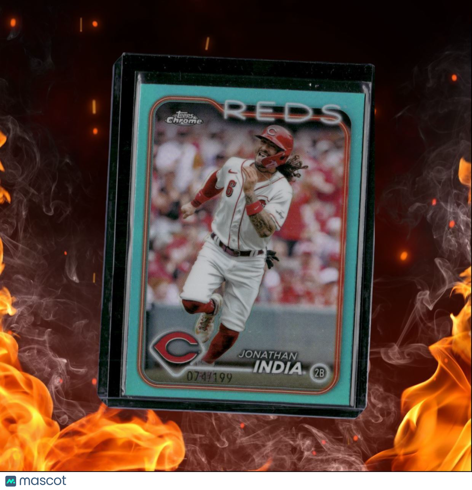 2024 Topps Chrome Jonathan India Aqua Refractor 074/199 #185