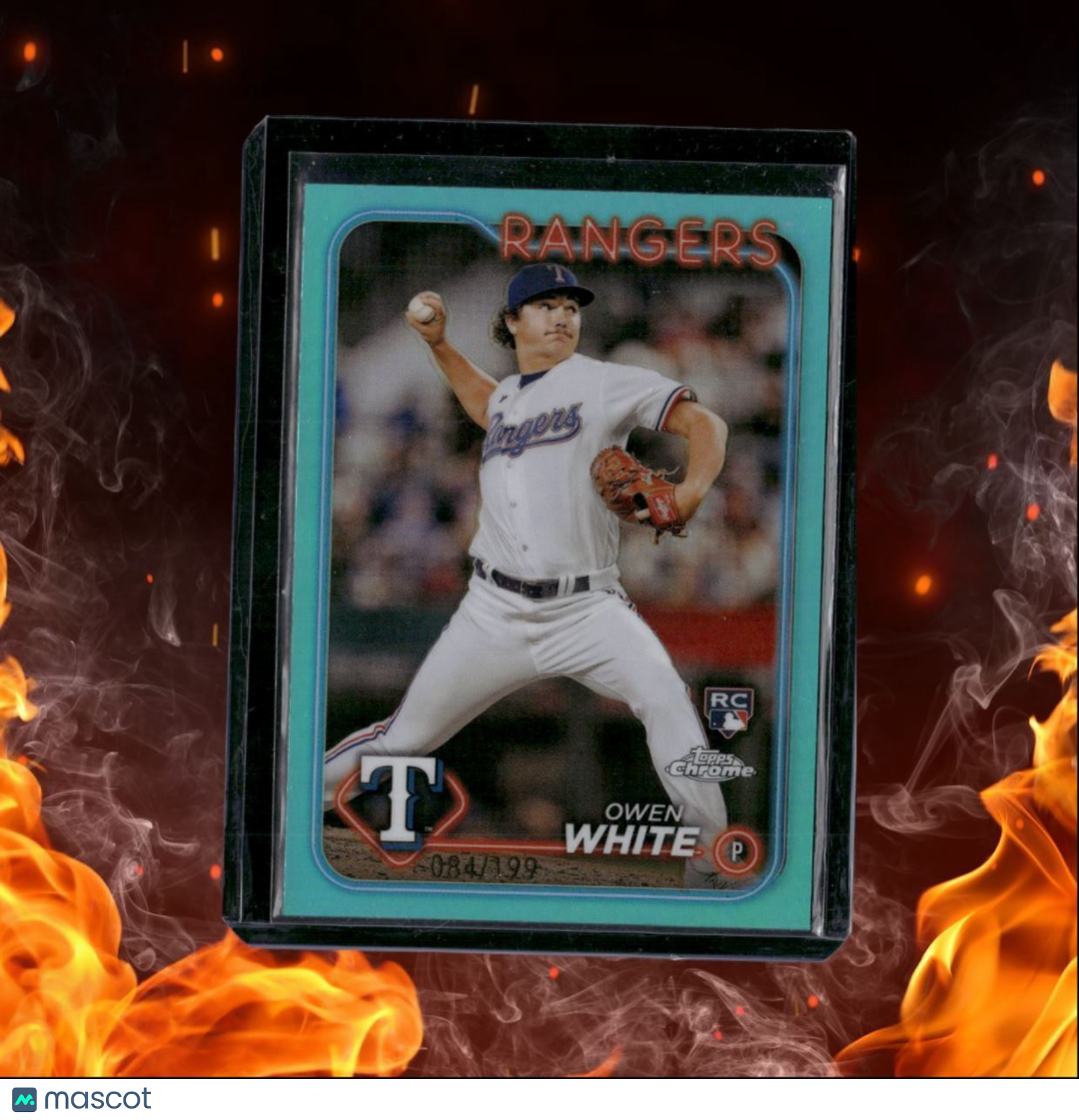 2024 Topps Chrome Owen White Aqua Refractor Rookie 084/199 #211