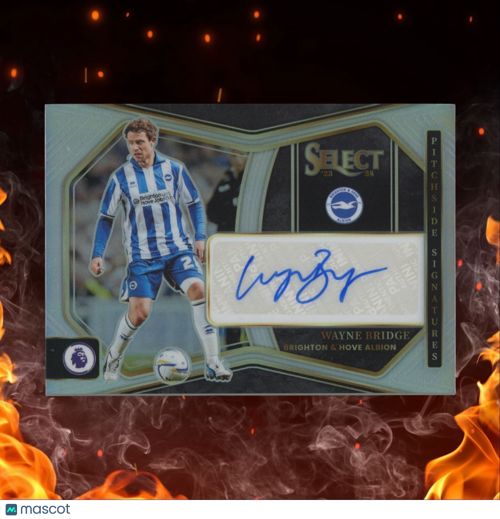 2023 Panini Select PL Wayne Bridge Pitchside Signatures Silver Prizm Auto #PS-WB