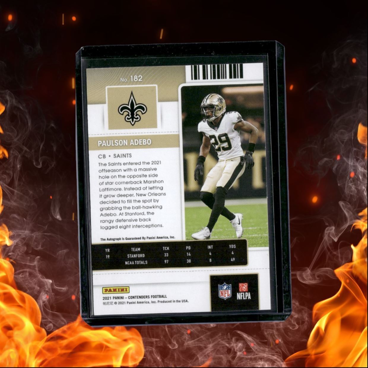 2021 Panini Contenders Paulson Adebo Ticket Rookie Auto #182