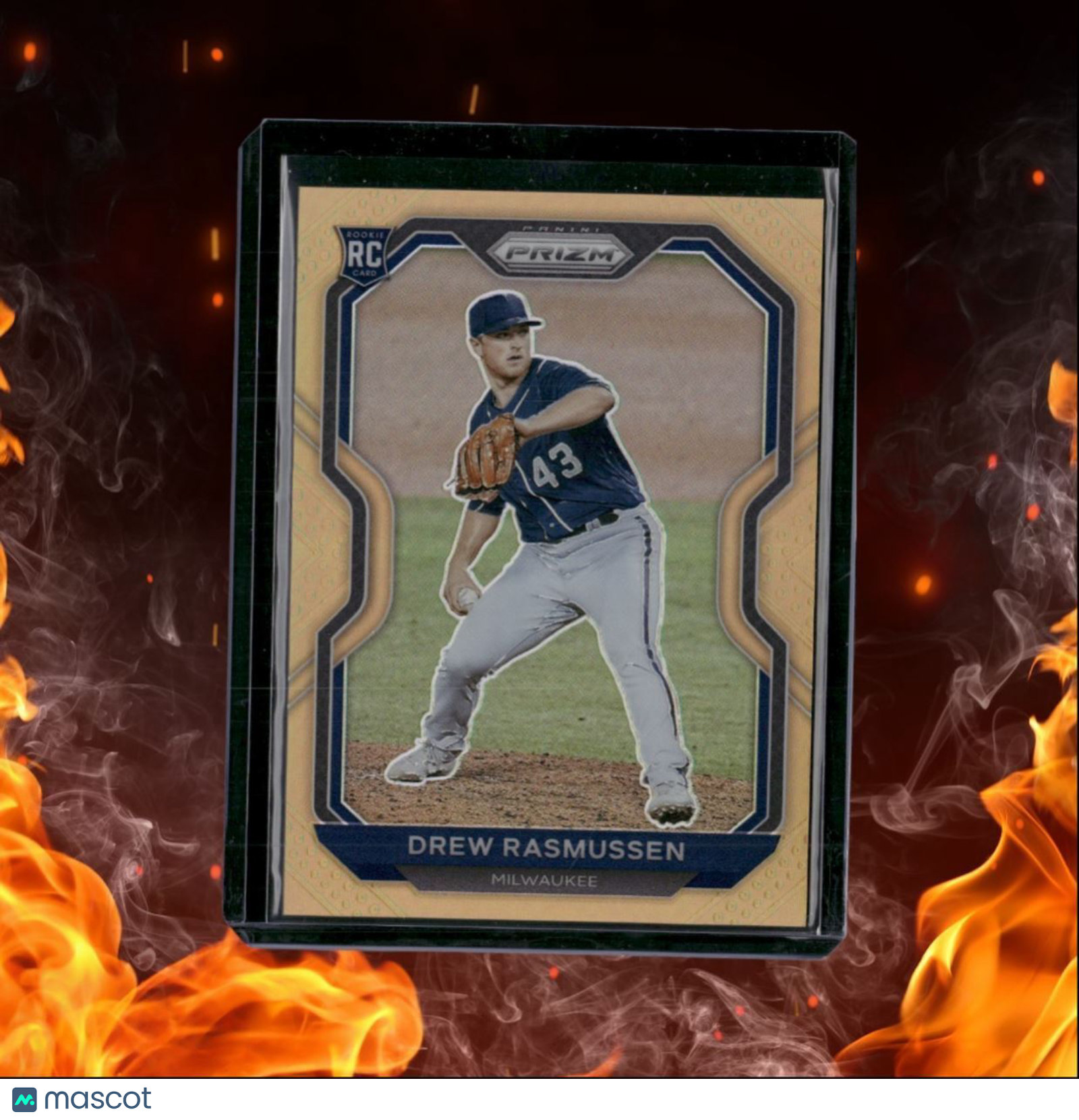 2021 Panini Prizm Drew Rasmussen Neon Orange 086/100 #197
