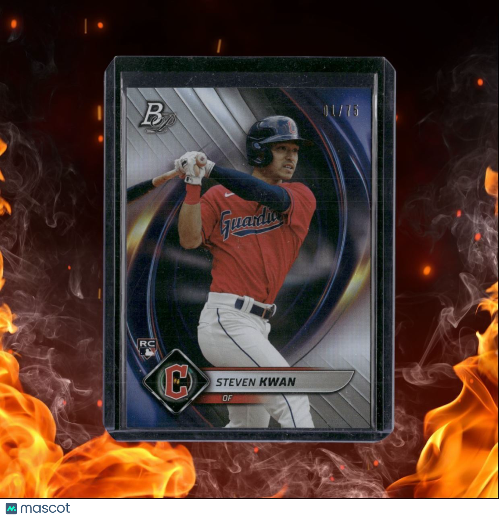 2022 Bowman Platinum Steven Kwan Platinum Bar 999.5 Rookie 01/75 #66