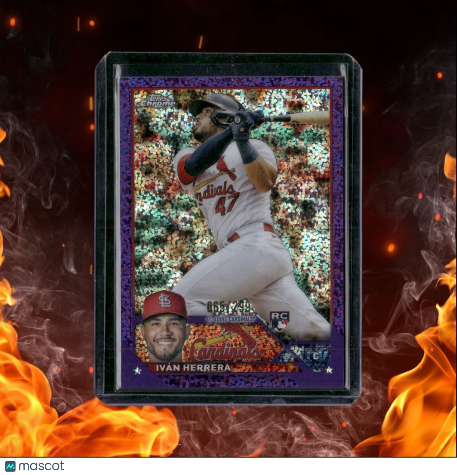 2023 Topps Chrome Iván Herrera Purple Speckle Refractor Rookie 065/299 #177