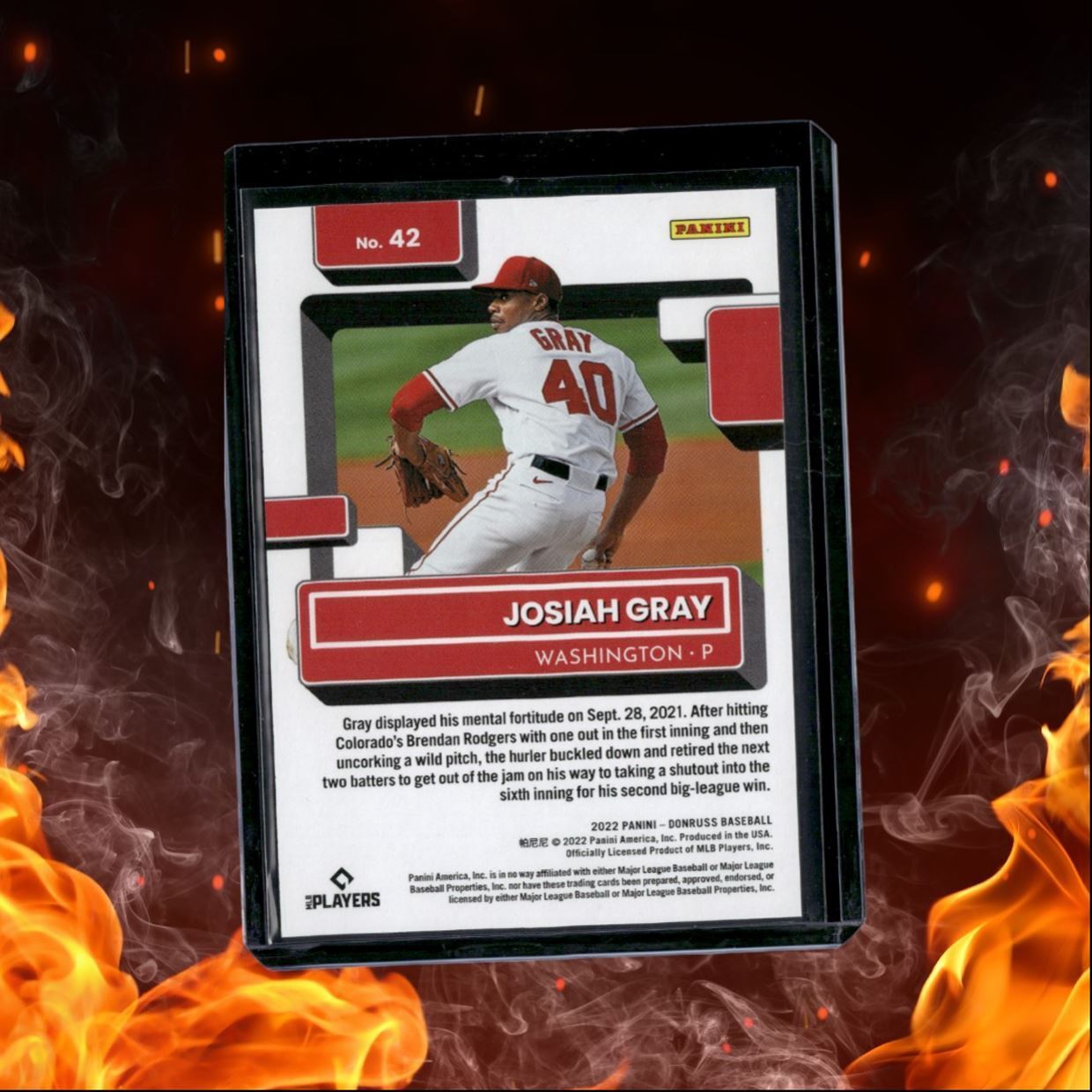 2022 Panini Donruss Josiah Gray Red Rated Rookie 0813/2022 #42