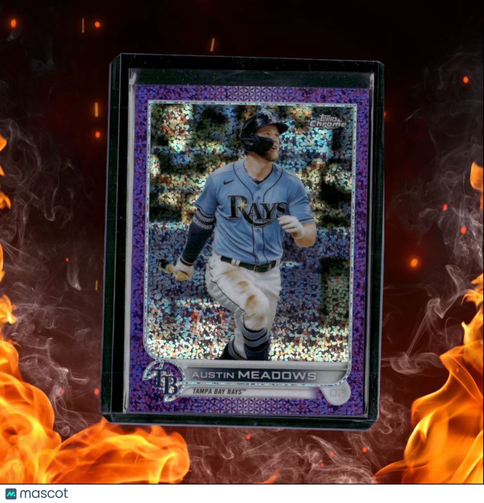 2022 Topps Chrome Austin Meadows Purple Speckle Refractor Auto 294/299 #10