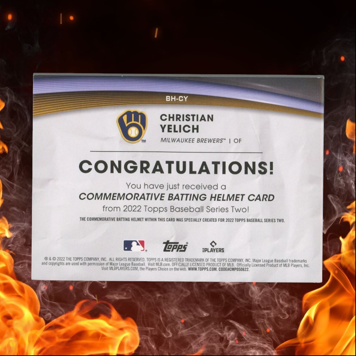 2022 Topps Christian Yelich Batting Helmet Commemorative Relic #BH-CY