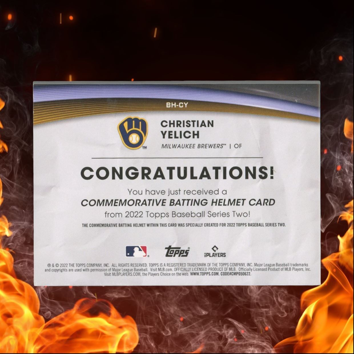2022 Topps Christian Yelich Batting Helmet Commemorative Relic #BH-CY