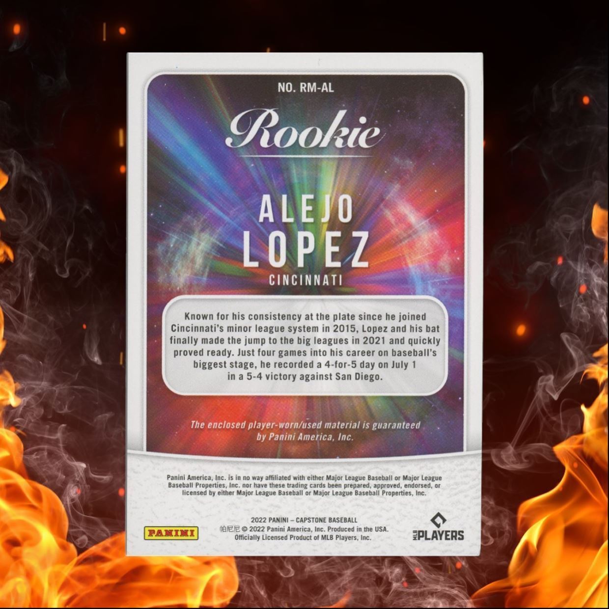 2022 Panini Capstone Alejo Lopez Jersey Rookie #RM-AL
