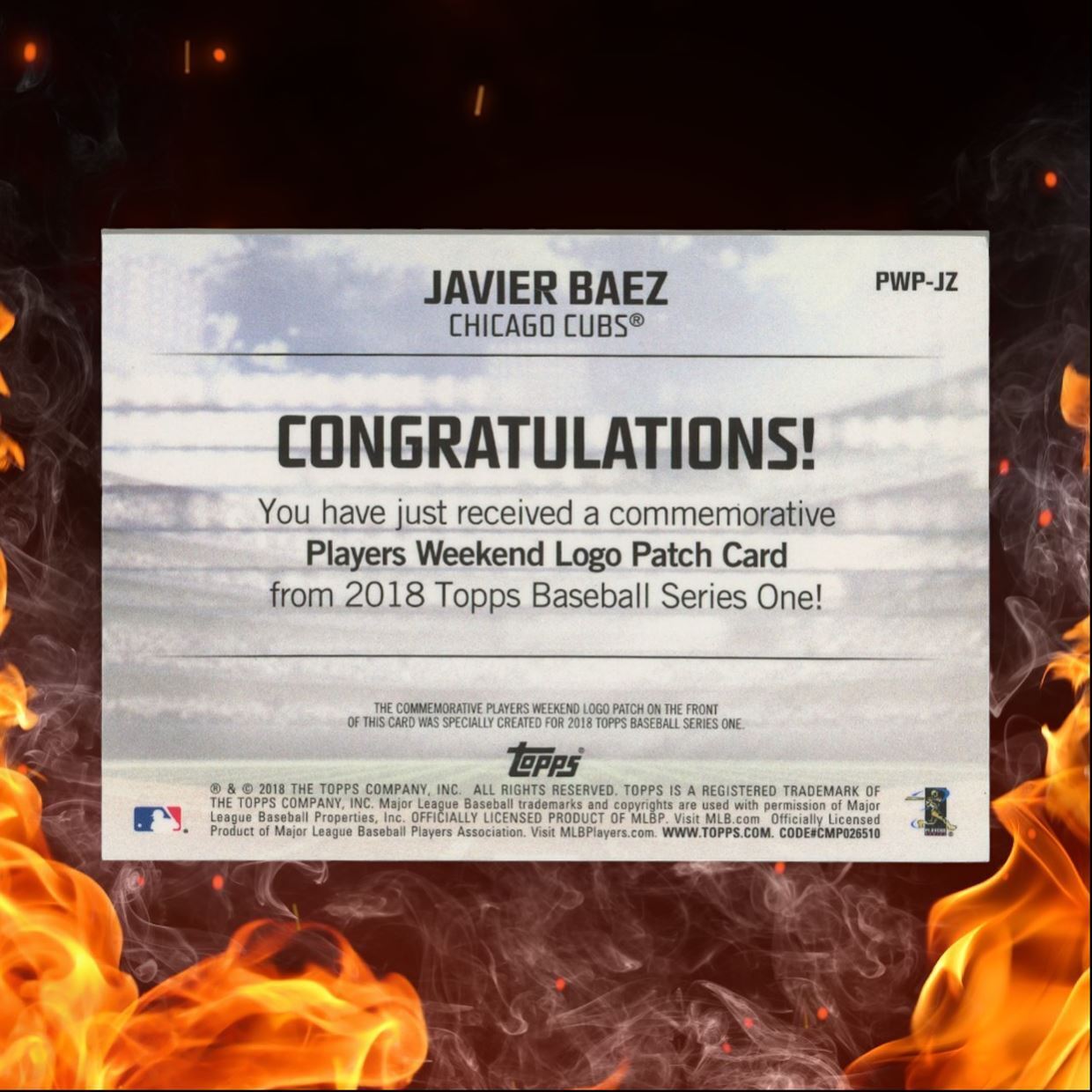 2018 Topps Javier Baez Players Weekend Logo Patch #PWP-JZ