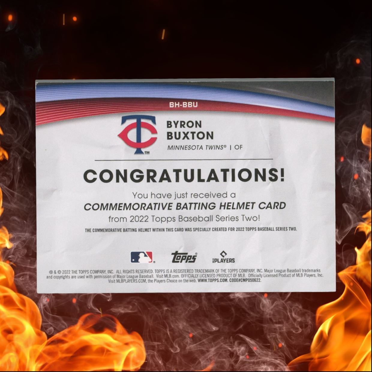 2022 Topps Byron Buxton Batting Helmet Commemorative Relic #BH-BBU