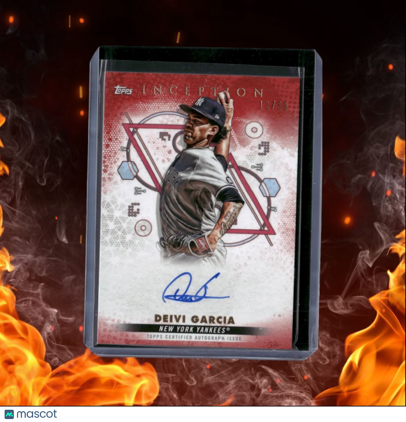 2022 Topps Inception Deivi Garcia Emerging Stars Red Rookie Auto 13/50 #BRES-DG