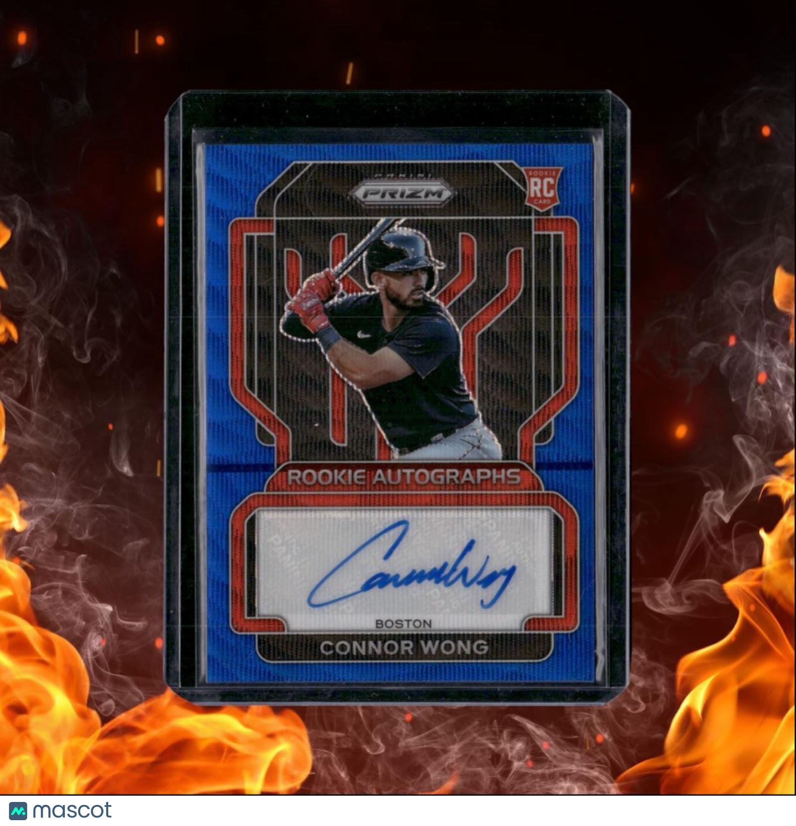 2022 Panini Prizm Connor Wong Blue Wave Prizm Rookie Auto 34/50 #RA-WG