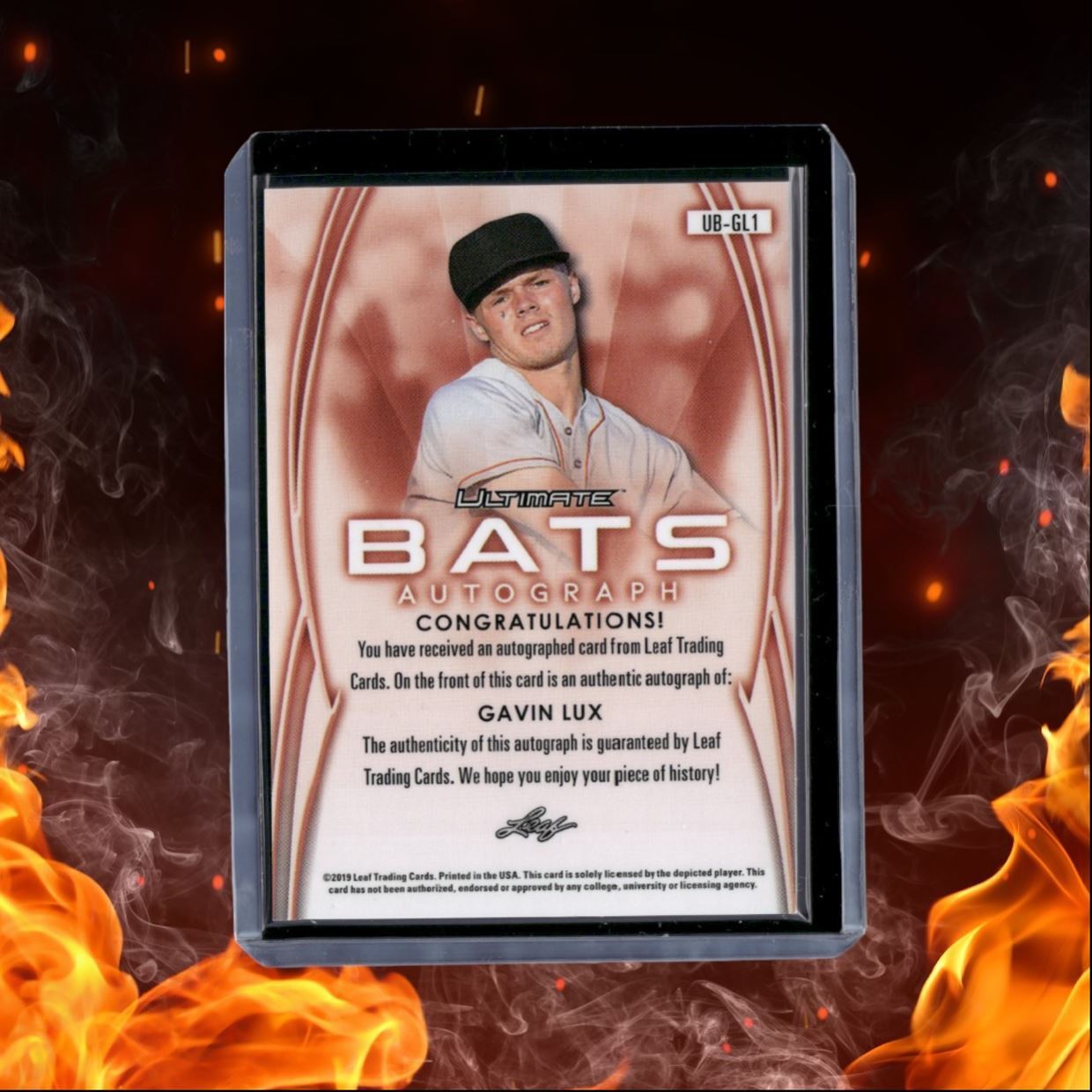 2019 Leaf Ultimate Gavin Lux Bats Gold Auto 11/25 #UB-GL1