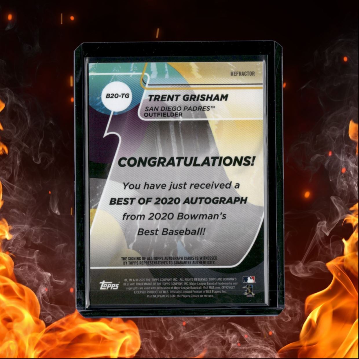 2020 Bowman's Best Trent Grisham Refractor Rookie Auto #B20-TG