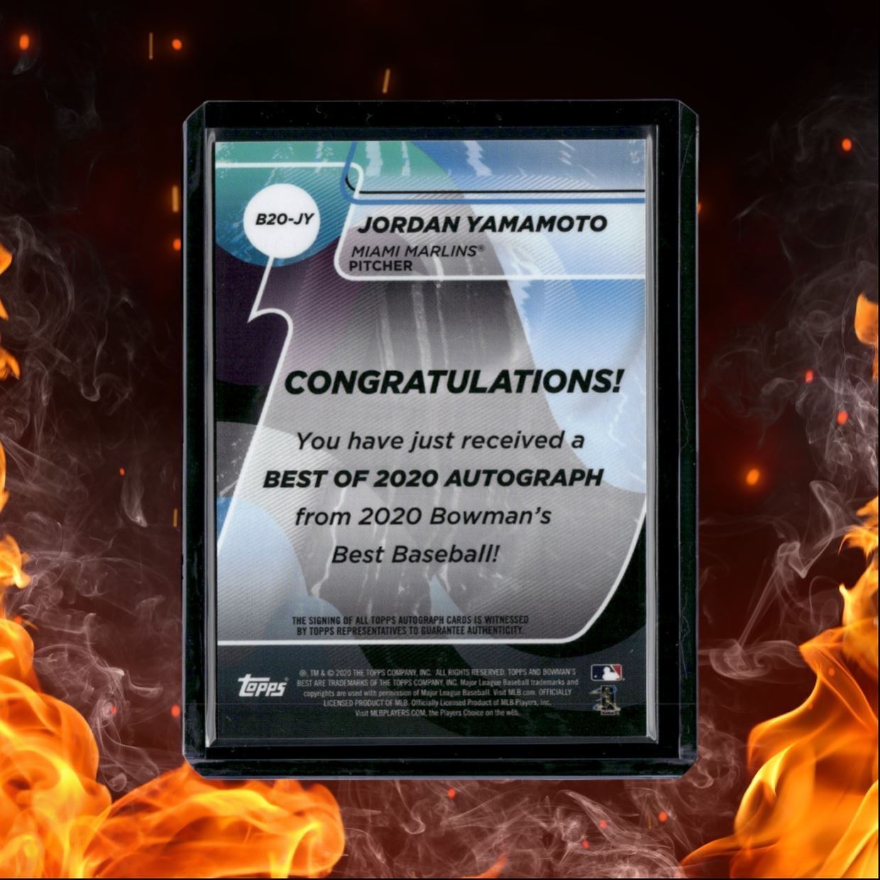 2020 Bowman's Best Jordan Yamamoto Rookie Auto #B20-JY