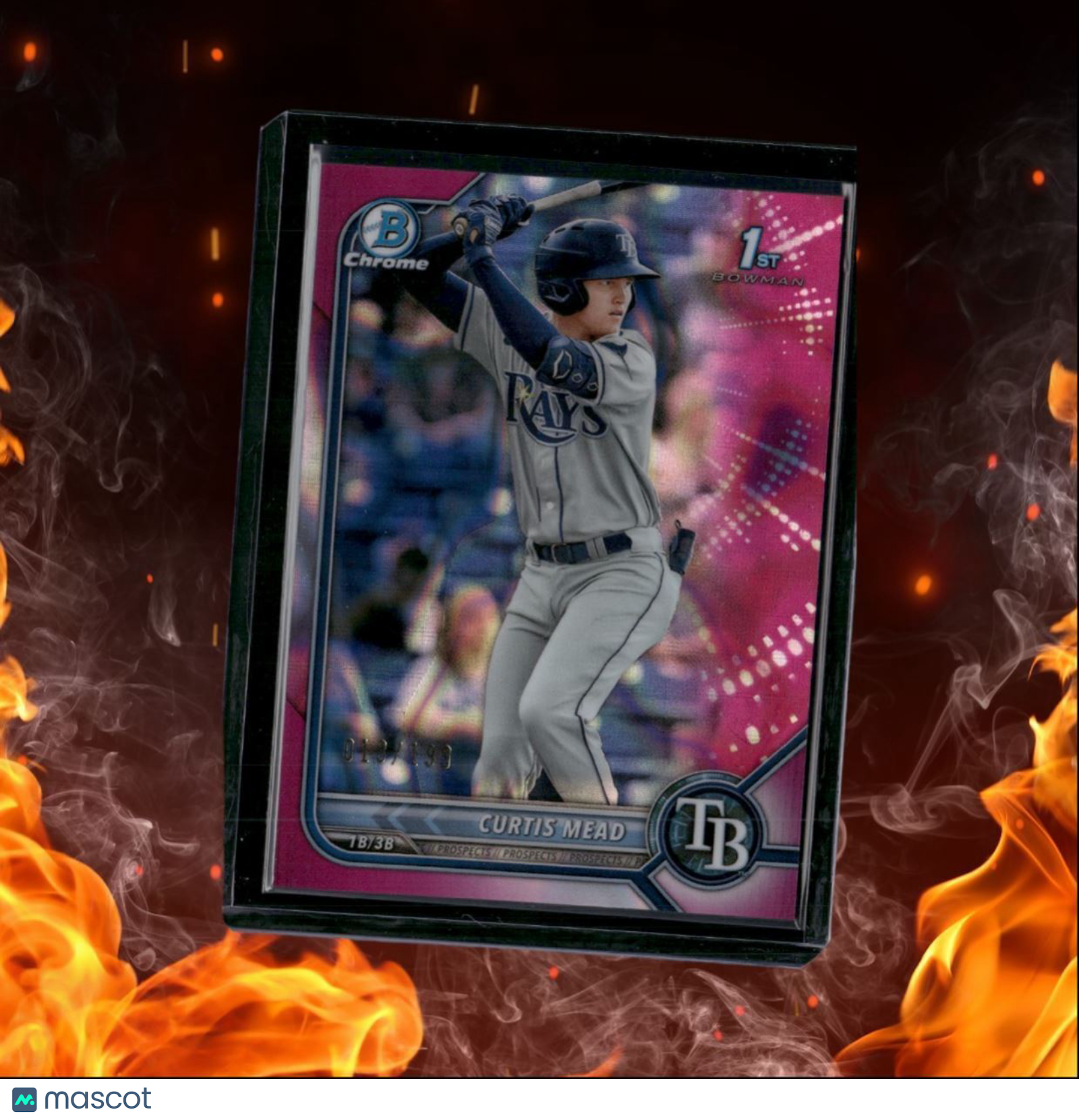 2022 Bowman Chrome Curtis Mead 1st Prospect Pink Lava Refractor 013/199 #BCP-10