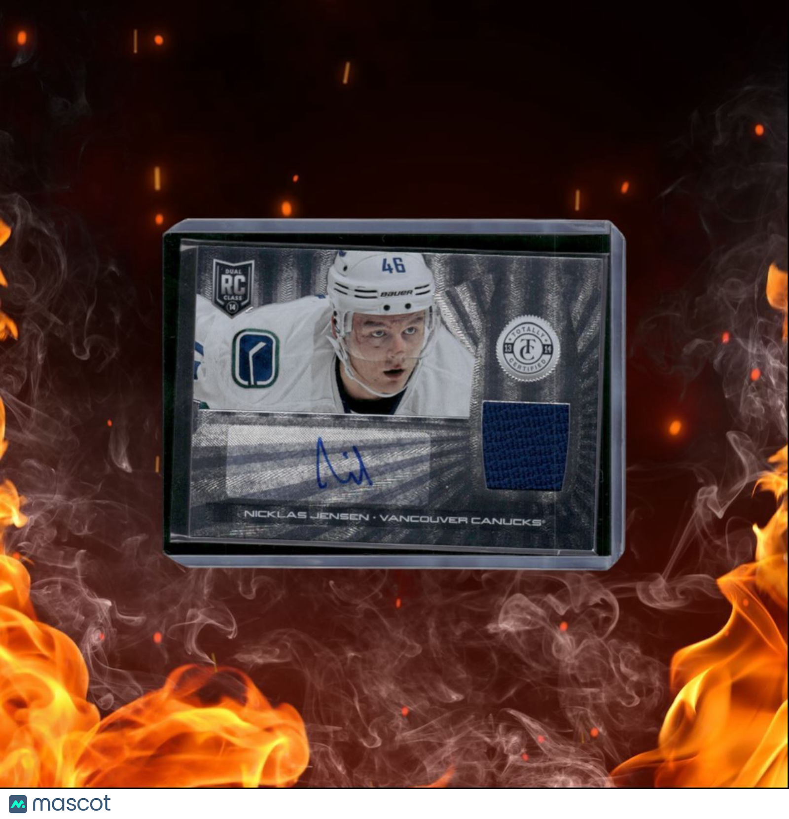 2013-14 Panini Totally Certified Nicklas Jensen Jersey Rookie Auto #171