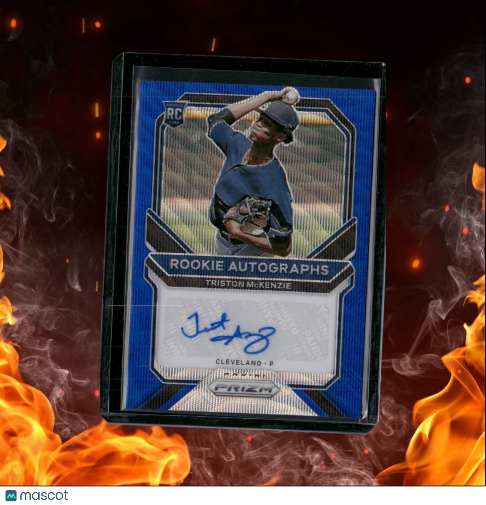 2021 Panini Prizm Triston McKenzie Blue Wave Prizm Rookie Auto 16/50 #RA-TM