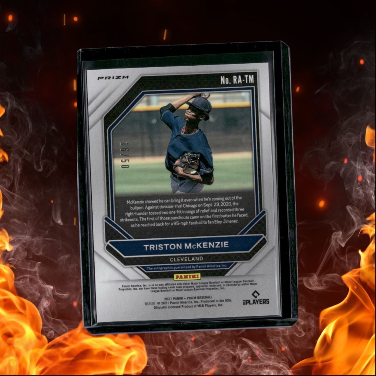 2021 Panini Prizm Triston McKenzie Blue Wave Prizm Rookie Auto 16/50 #RA-TM