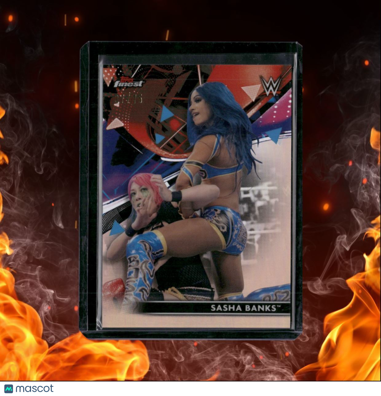 2021 Topps Finest Sasha Banks Rose Pink Refractor 37/75 #67