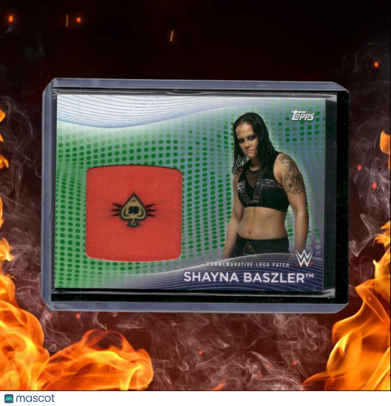 2021 Topps WWE Shayna Baszler Commemorative Logo Patch Green 26/50 #SLP-BZ