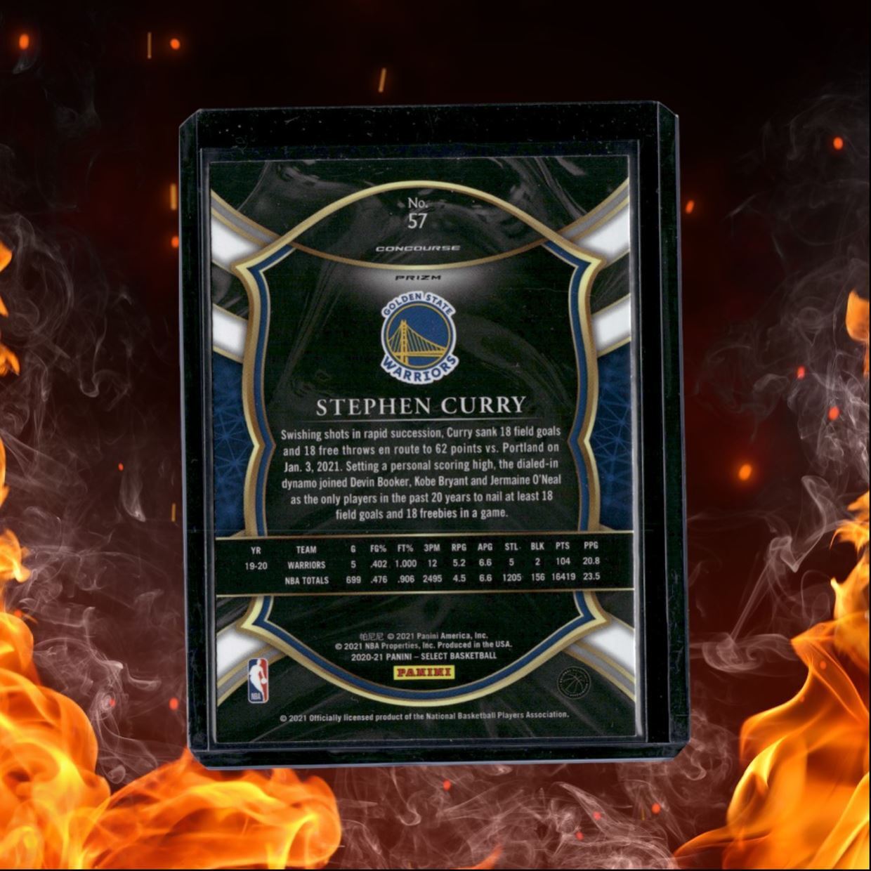 2020-21 Panini Select Stephen Curry Concourse Silver Prizm #57