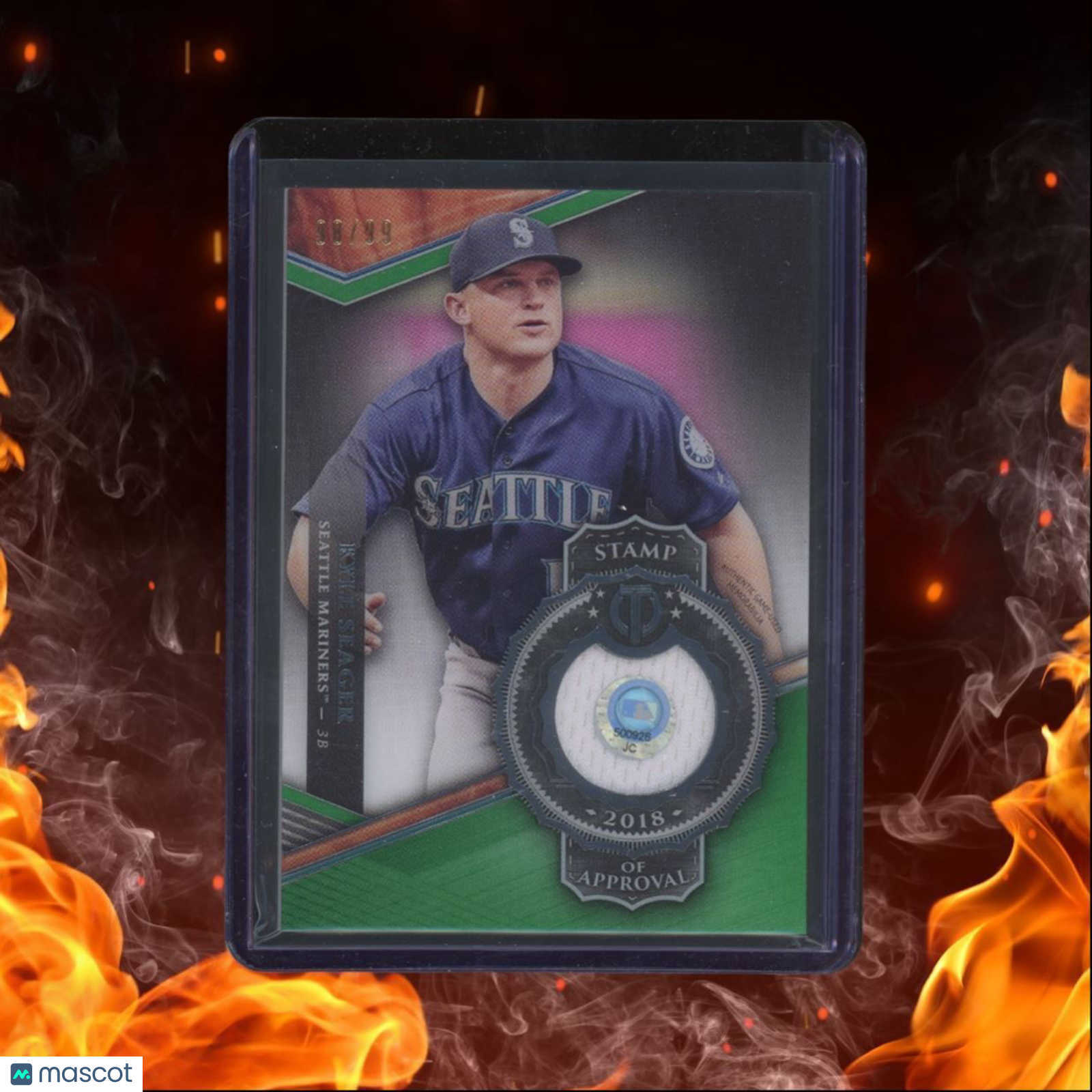 2018 Topps Tribute Kyle Seager Stamp of Approval Relics Green 08/99 #SOA-KS