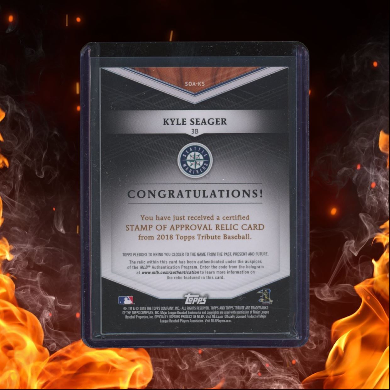2018 Topps Tribute Kyle Seager Stamp of Approval Relics Green 08/99 #SOA-KS