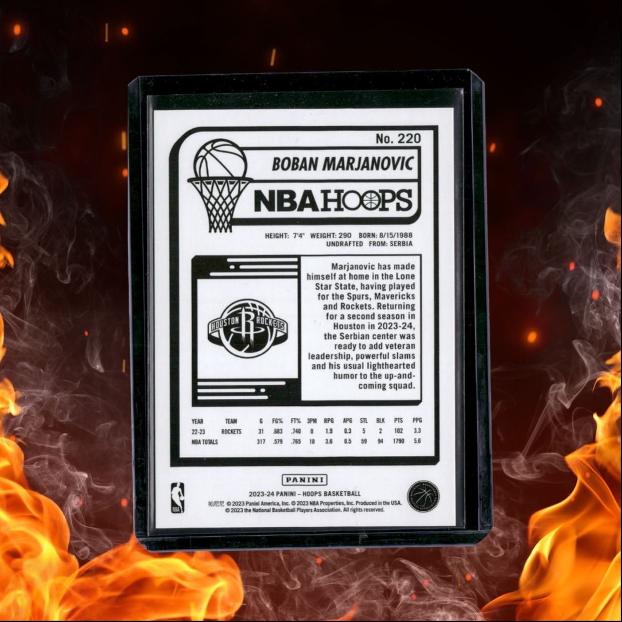 2023-24 Panini NBA Hoops Boban Marjanovic Red Hyper 89/99 #220