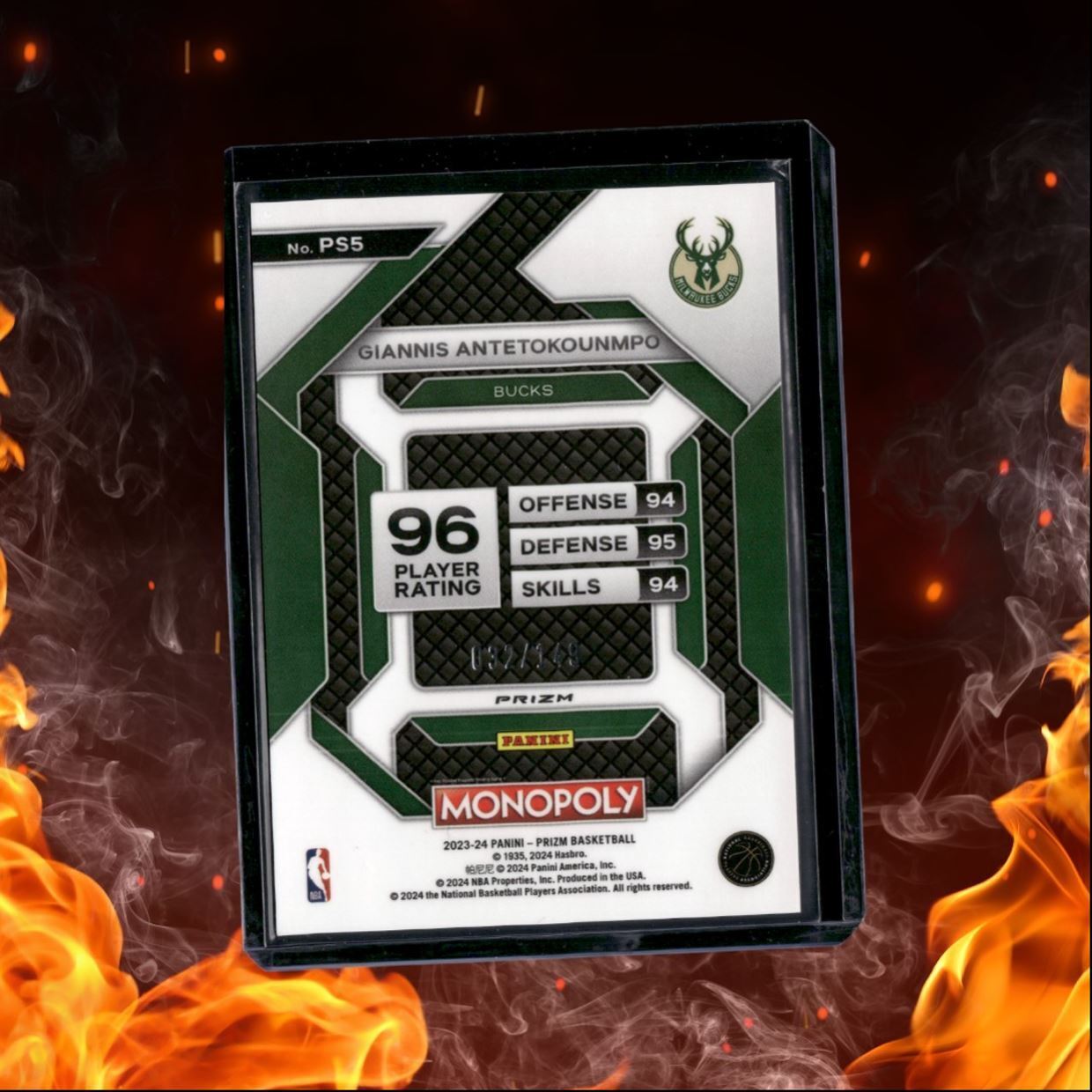 2023-24 Panini Prizm Monopoly Giannis Antetokounmpo Pink Prizm 032/149 #PS5