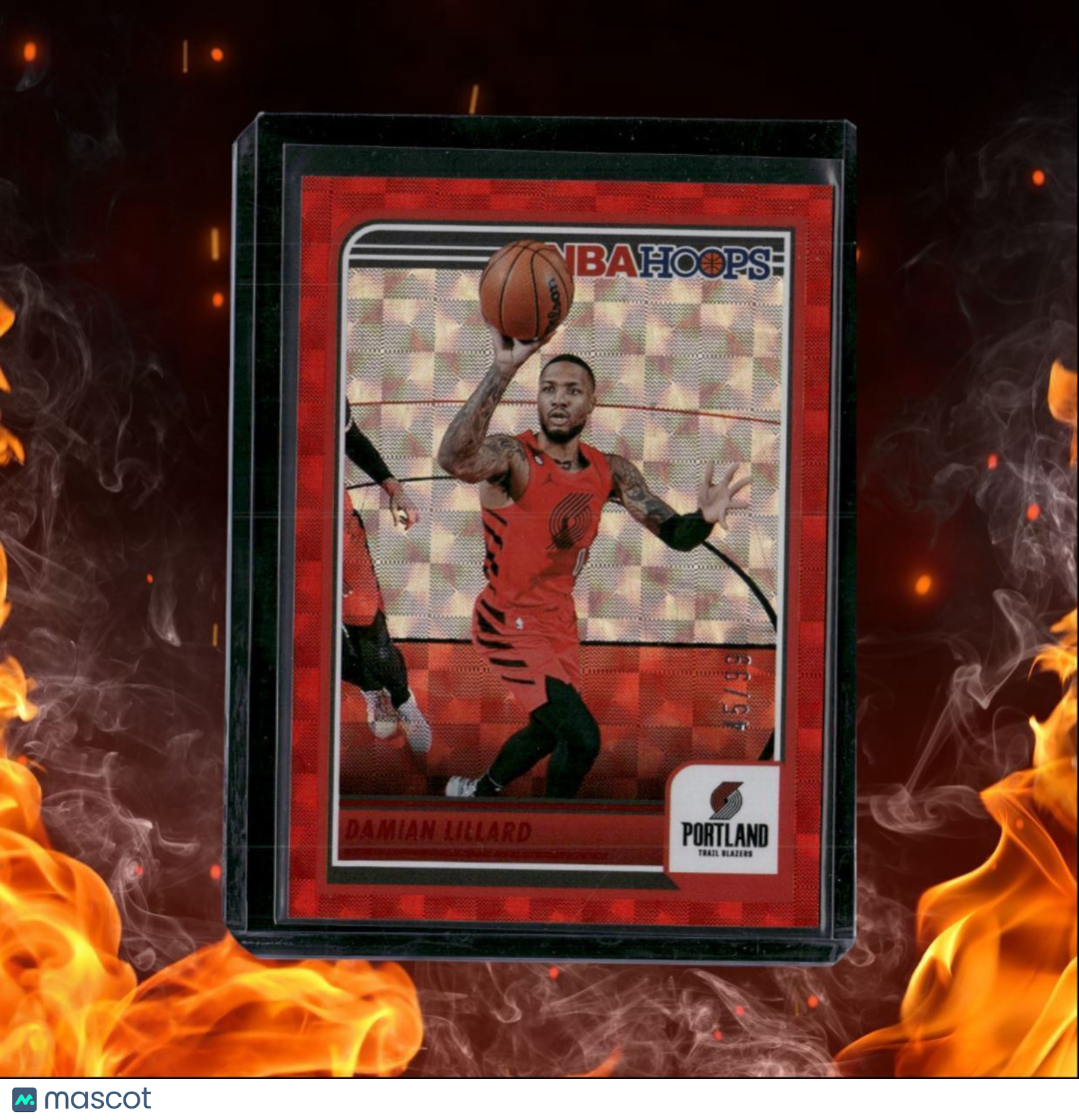 2023-24 Panini NBA Hoops Damian Lillard Red Hyper 45/99 #21